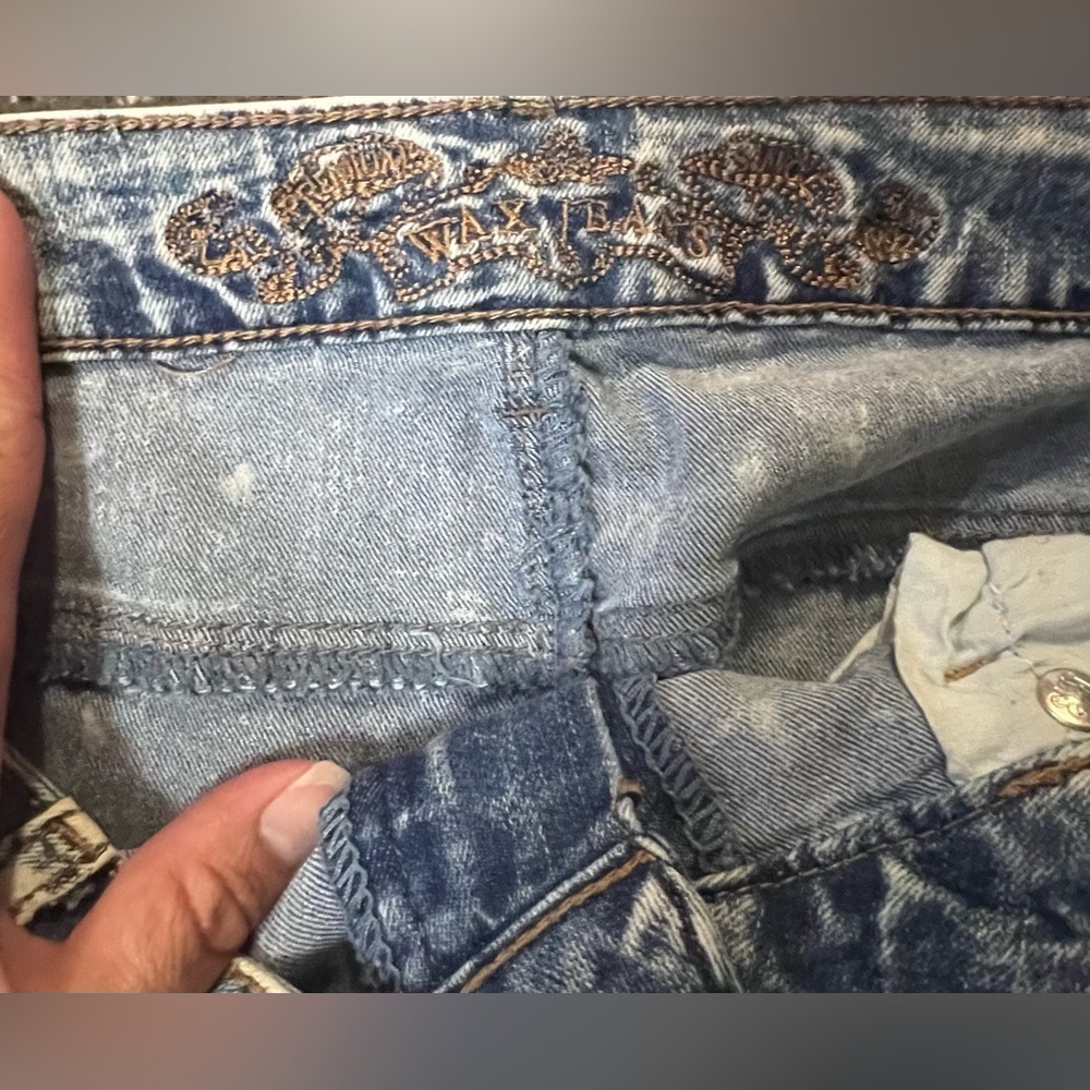 Y2K Wax Jeans Blue Acid Wash Straight Leg Denim | Retro | Classic - Picture 7 of 12